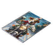 Jack Russell Hond Rijden Motorfiets Kerstmis Notitieboek (Linkerzijde)