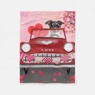 Jack Russell-hond rijdt auto Valentijnsdag Fleece Deken