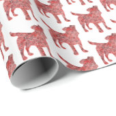 Jack Russell Hond Silhouet Kerstmis Wit Cadeaupapier (Rol Hoek)