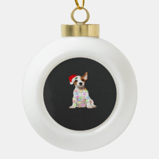 Jack Russell hond Sinterklaas Kerstboom Lichtjes K Keramische Bal Ornament