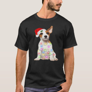 Jack Russell hond Sinterklaas Kerstboom Lichtjes K T-shirt