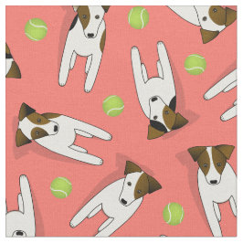 Jack Russell honden w tennisballen koraal ELKE kle Stof