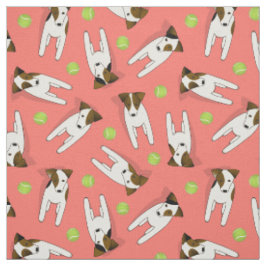 Jack Russell honden w tennisballen koraal ELKE kle Stof