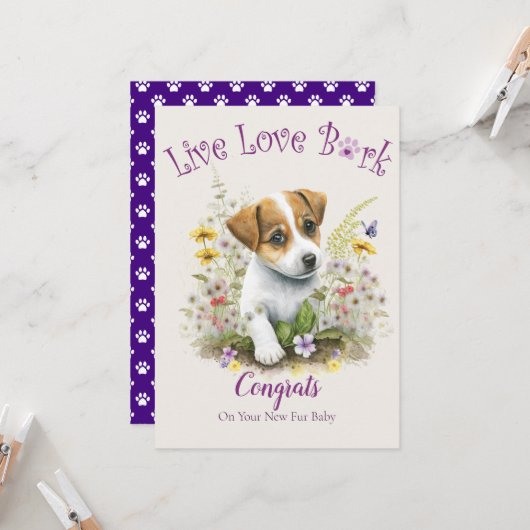 Jack Russell hondenadoptie, Gotcha-dag Kaart (Voorkant / Achterkant in situ)