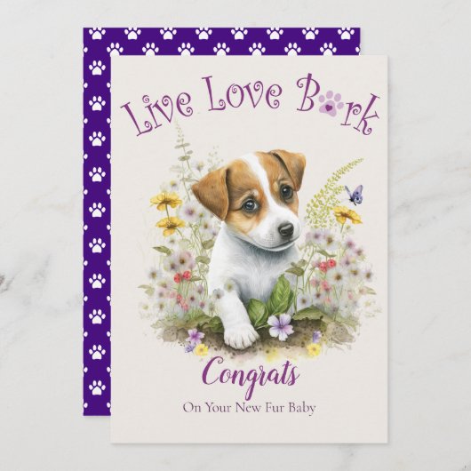 Jack Russell hondenadoptie, Gotcha-dag Kaart (Voorkant / Achterkant)