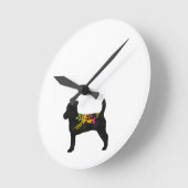 Jack Russell Hondenras Boho Floral Silhouette Ronde Klok (Hoek)