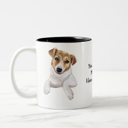 Jack Russell, ik hou van je, Tweekleurige Koffiemok (Links)