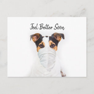 Jack Russell in bandana-masker herstel Briefkaart