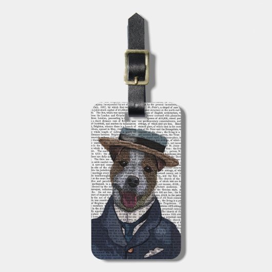 Jack Russell in Boater 2 Bagagelabel (Voorkant verticaal)