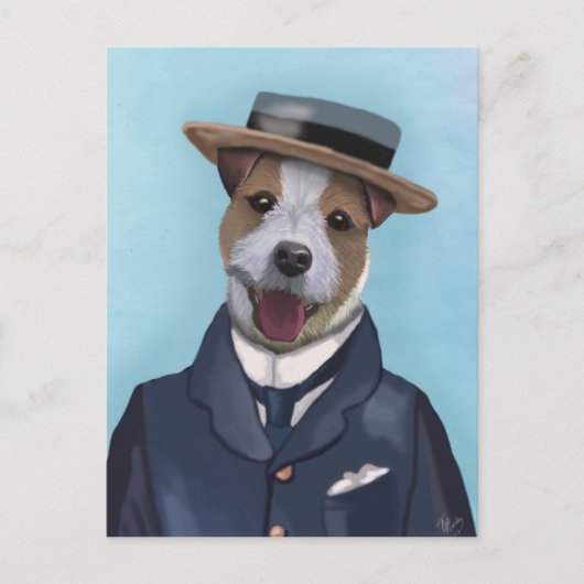 Jack Russell in Boater Briefkaart (Voorkant)