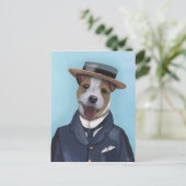 Jack Russell in Boater Briefkaart (Staand voorkant)