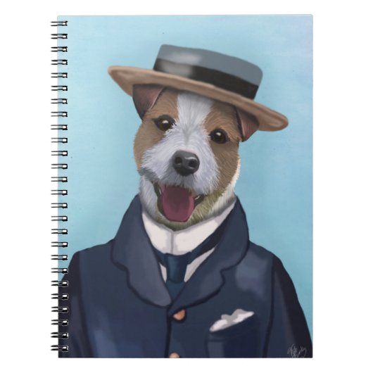 Jack Russell in Boater Notitieboek (Voorkant)