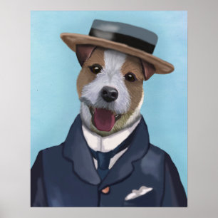 Jack Russell in Boater Poster