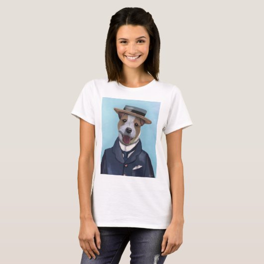 Jack Russell in Boater T-shirt (Voorkant volledig)