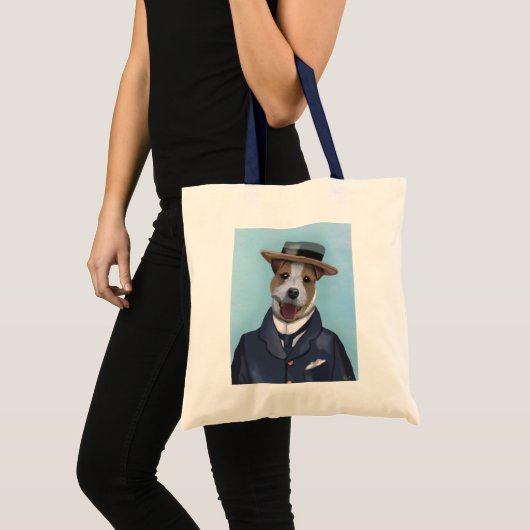 Jack Russell in Boater Tote Bag (Voorkant (product))