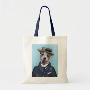 Jack Russell in Boater Tote Bag
