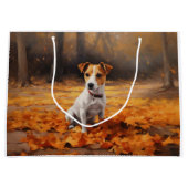 Jack Russell in de herfst laat Herfst inspireren Groot Cadeauzakje (Voorkant)