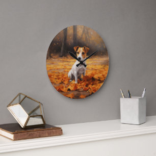 Jack Russell in de herfst laat Herfst inspireren Grote Klok