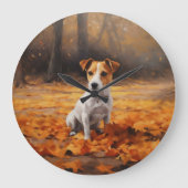 Jack Russell in de herfst laat Herfst inspireren Grote Klok (Voorkant)