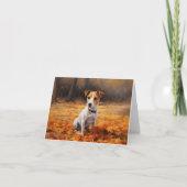 Jack Russell in de herfst laat Herfst inspireren Kaart (Voorkant)