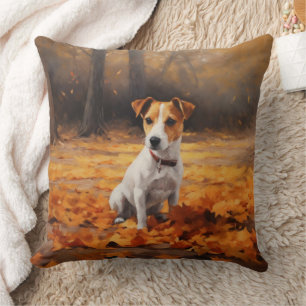 Jack Russell in de herfst laat Herfst inspireren Kussen