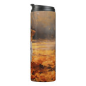 Jack Russell in de herfst laat Herfst inspireren Thermosbeker (Geroteerd rechts)