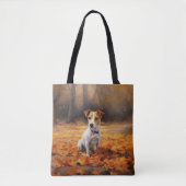 Jack Russell in de herfst laat Herfst inspireren Tote Bag (Voorkant)