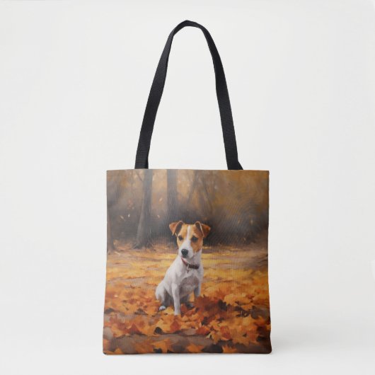 Jack Russell in de herfst laat Herfst inspireren Tote Bag (Voorkant)
