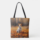 Jack Russell in de herfst laat Herfst inspireren Tote Bag (Achterkant)