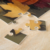 Jack Russell in herfstbladeren Thanksgiving kunst Legpuzzel (Zijkant)