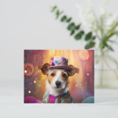 Jack Russell in kleurrijke kleding Briefkaart (Staand voorkant)