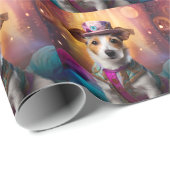 Jack Russell in kleurrijke kleding Cadeaupapier (Rol Hoek)