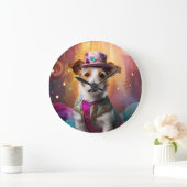 Jack Russell in kleurrijke kleding Grote Klok (Huis)