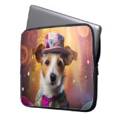 Jack Russell in kleurrijke kleding Laptop Sleeve (Voorkant Links)