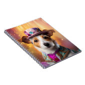 Jack Russell in kleurrijke kleding Notitieboek (Rechterzijde)