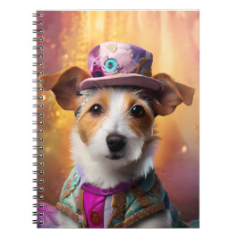 Jack Russell in kleurrijke kleding Notitieboek
