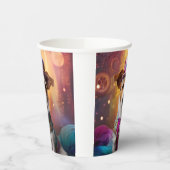 Jack Russell in kleurrijke kleding Papieren Bekers (Links)