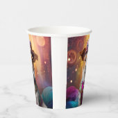 Jack Russell in kleurrijke kleding Papieren Bekers (Rechts)