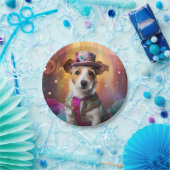 Jack Russell in kleurrijke kleding Papieren Bordje (Feest)