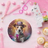 Jack Russell in kleurrijke kleding Papieren Bordje (Feest)
