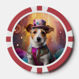 Jack Russell in kleurrijke kleding Poker Chips