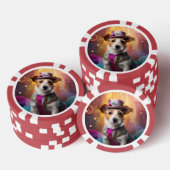 Jack Russell in kleurrijke kleding Poker Chips (Opstapeling)