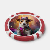 Jack Russell in kleurrijke kleding Poker Chips (Enkel)