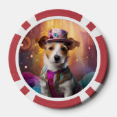 Jack Russell in kleurrijke kleding Poker Chips (Achterkant)