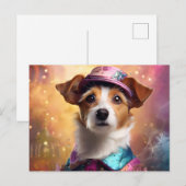 Jack Russell in levendig kostuum Briefkaart (Voorkant / Achterkant)
