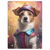 Jack Russell in levendig kostuum Klembord (Achterkant)