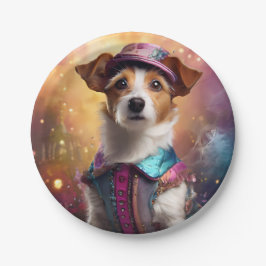 Jack Russell in levendig kostuum Papieren Bordje