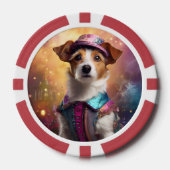 Jack Russell in levendig kostuum Poker Chips (Voorkant)