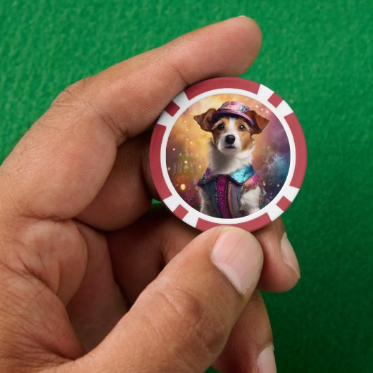 Jack Russell in levendig kostuum Poker Chips (Hand)