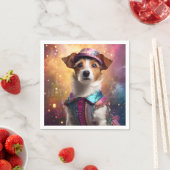 Jack Russell in levendig kostuum Servet (Insitu)